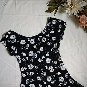 Flowered Skater Dress